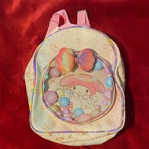 Pink Glitter Kids Backpack with Rainbow Bow